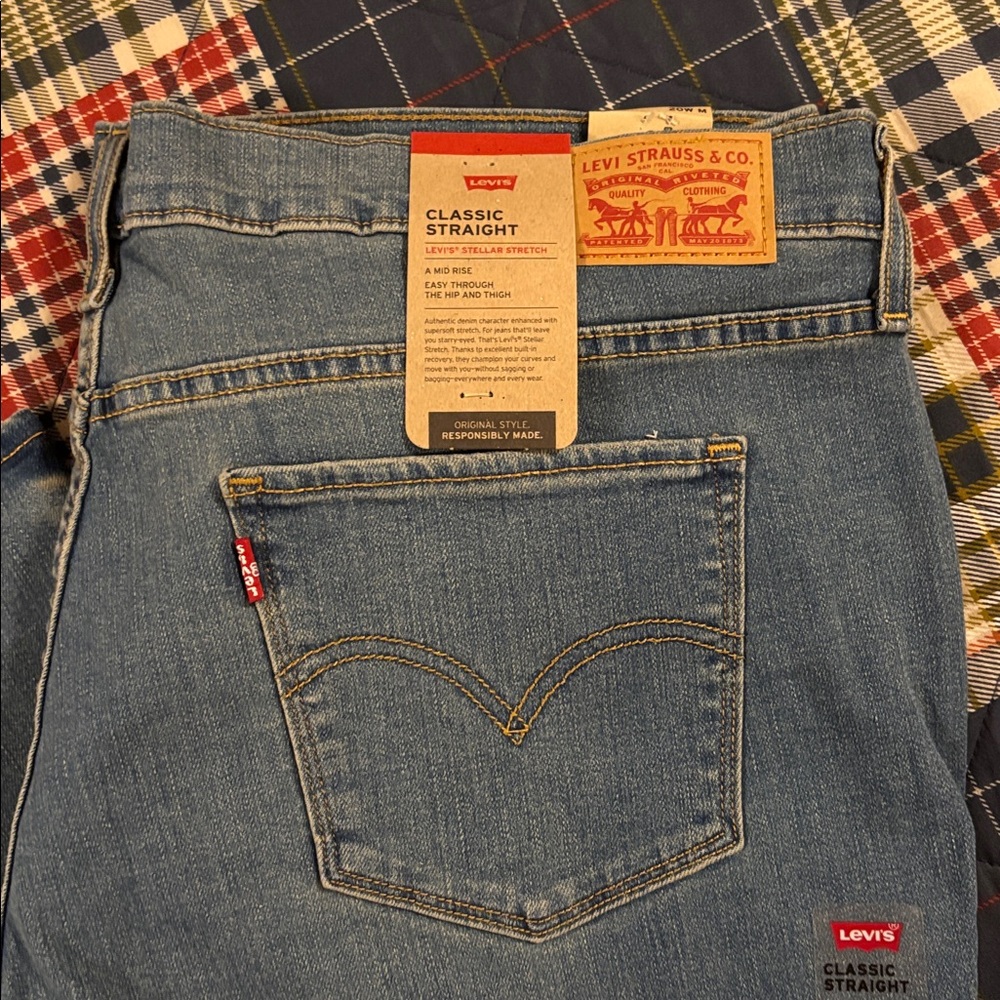 Levi's Women's Light Blue Straight Leg Jeans - Picture 3 of 10